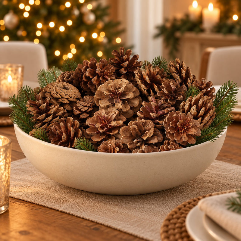 EDG Enzo De Gasperi Set 48 Pigne di Pino Decorative H4 cm Marrone – Decorazioni Natalizie