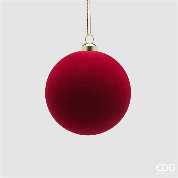 EDG Enzo De Gasperi Boules de Noël en Velours Burgundy Ø8 cm – Set 8 Pcs