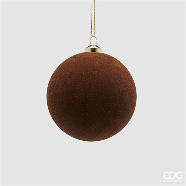 EDG Enzo De Gasperi Boules de Noël en Velours Dark Brown Ø8 cm – Lot 8 Pièces