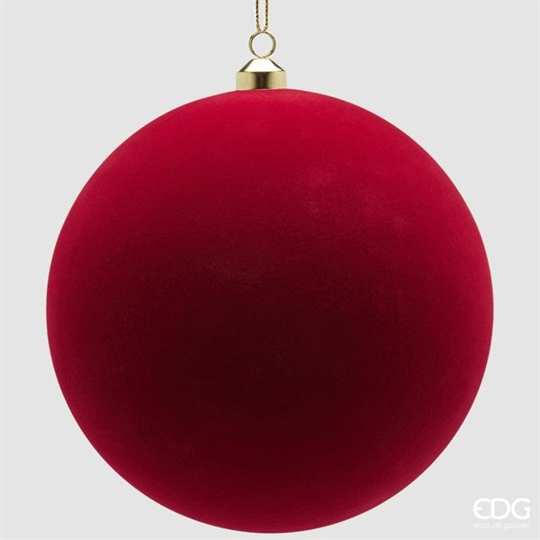 EDG Enzo De Gasperi Boules de Noël en Velours Burgundy Ø20 cm – Set 3 Pièces