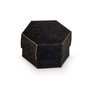 Boîte hexagonale Scotton avec séparateur 60 x 40 mm, noire, 10 pièces