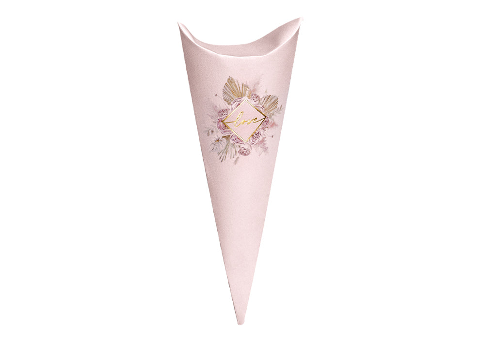 Enveloppes coniques Scotton Pampas Love 190 mm Rose 10 pièces