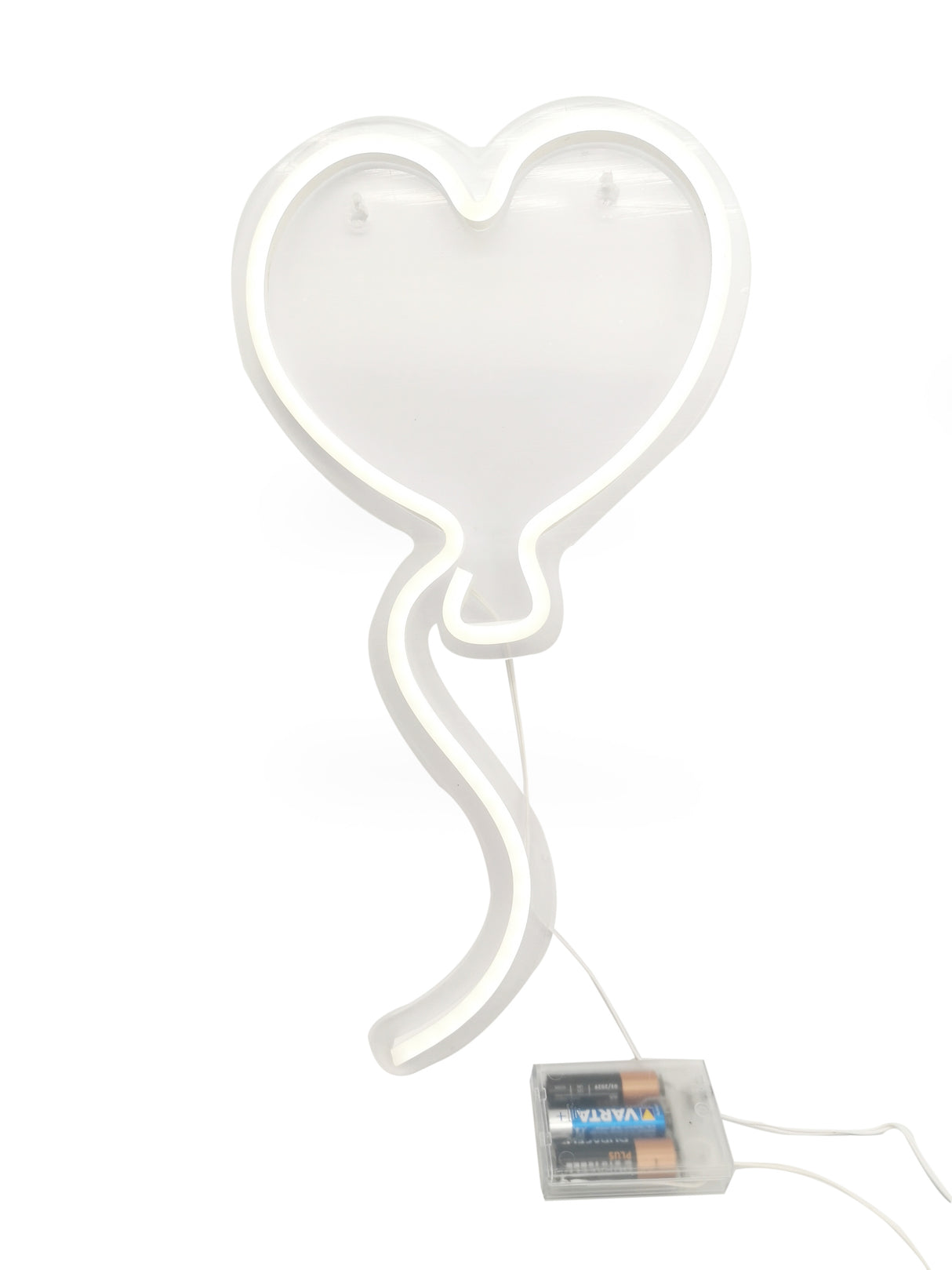 Boîte en osier cœur ballon LED acrylique H 42 cm L 23 cm L 1,5 cm