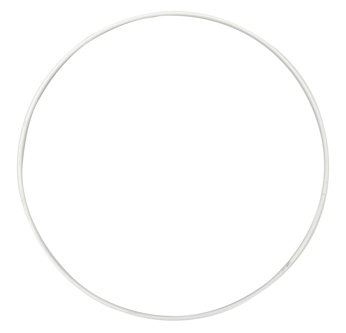 Boîte en osier avec anneau en métal D 40 cm Blanc