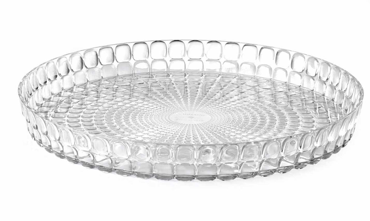 Plateau rond Tiffany GUZZINI D 35,6 cm H 4 cm Transparent