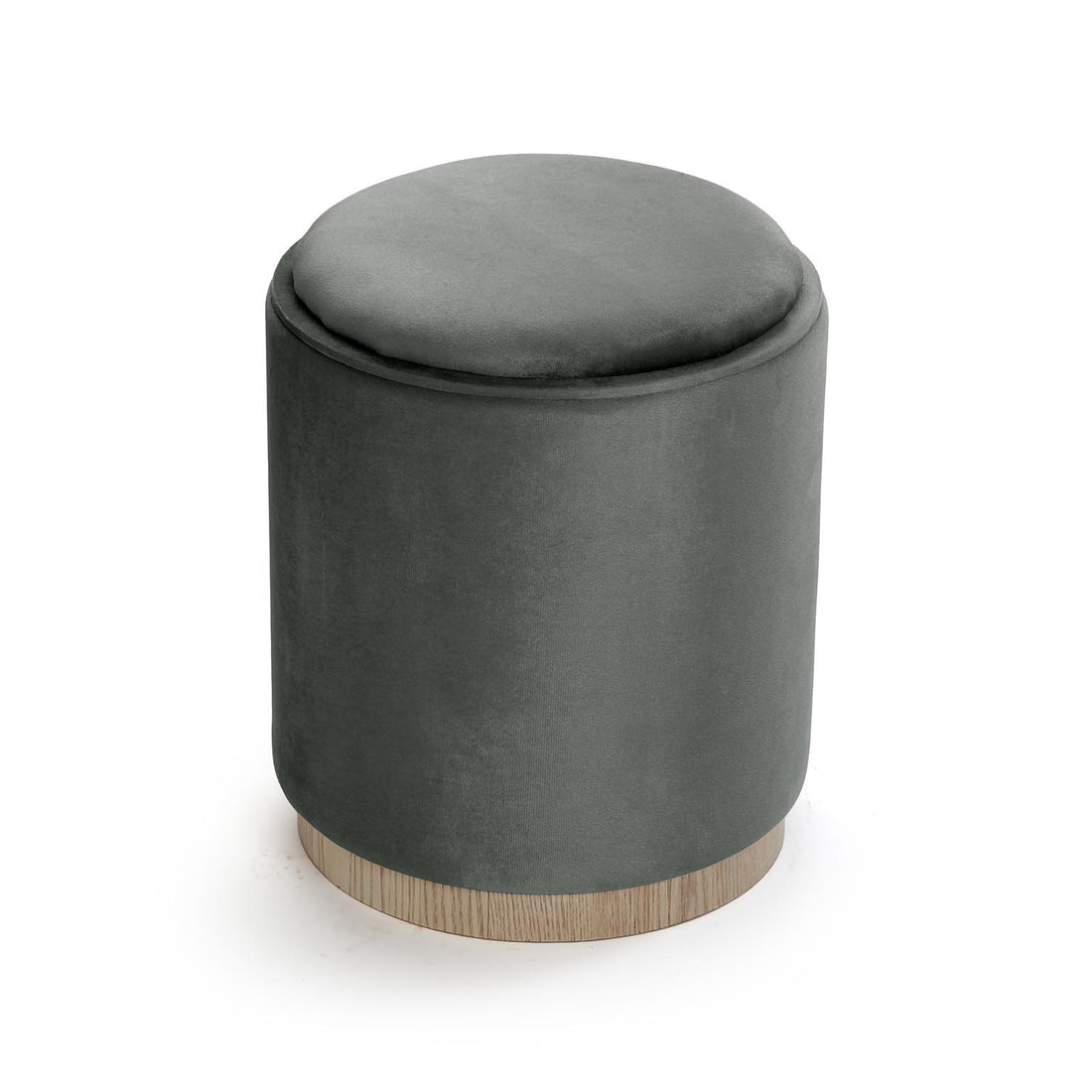 Pouf Verse avec rangement et plateau Velours Gris