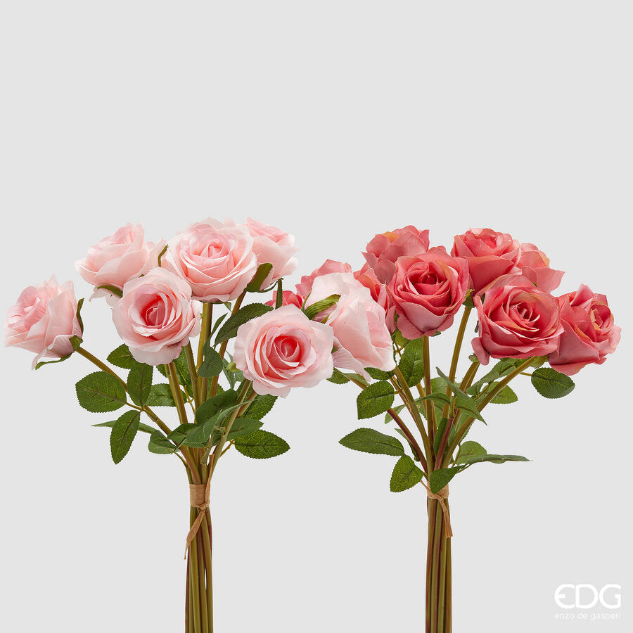 edg enzo de gasperi edg enzo de gasperi mazzo rosa 10 pz con foglie ass h 40 cm bouquet pink 1 pz ean 8059824531025