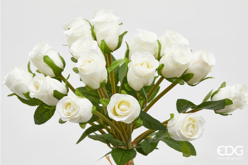 edg enzo de gasperi edg enzo de gasperi mazzo rosa con foglie h 40 cm bouquet 18 fiori white ean 8059824531124