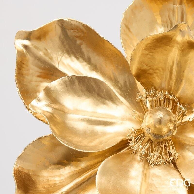 EDG Enzo De Gasperi Magnolia Glossy Ramo Gold H65 Ø25 cm – Décoration Florale de Noël