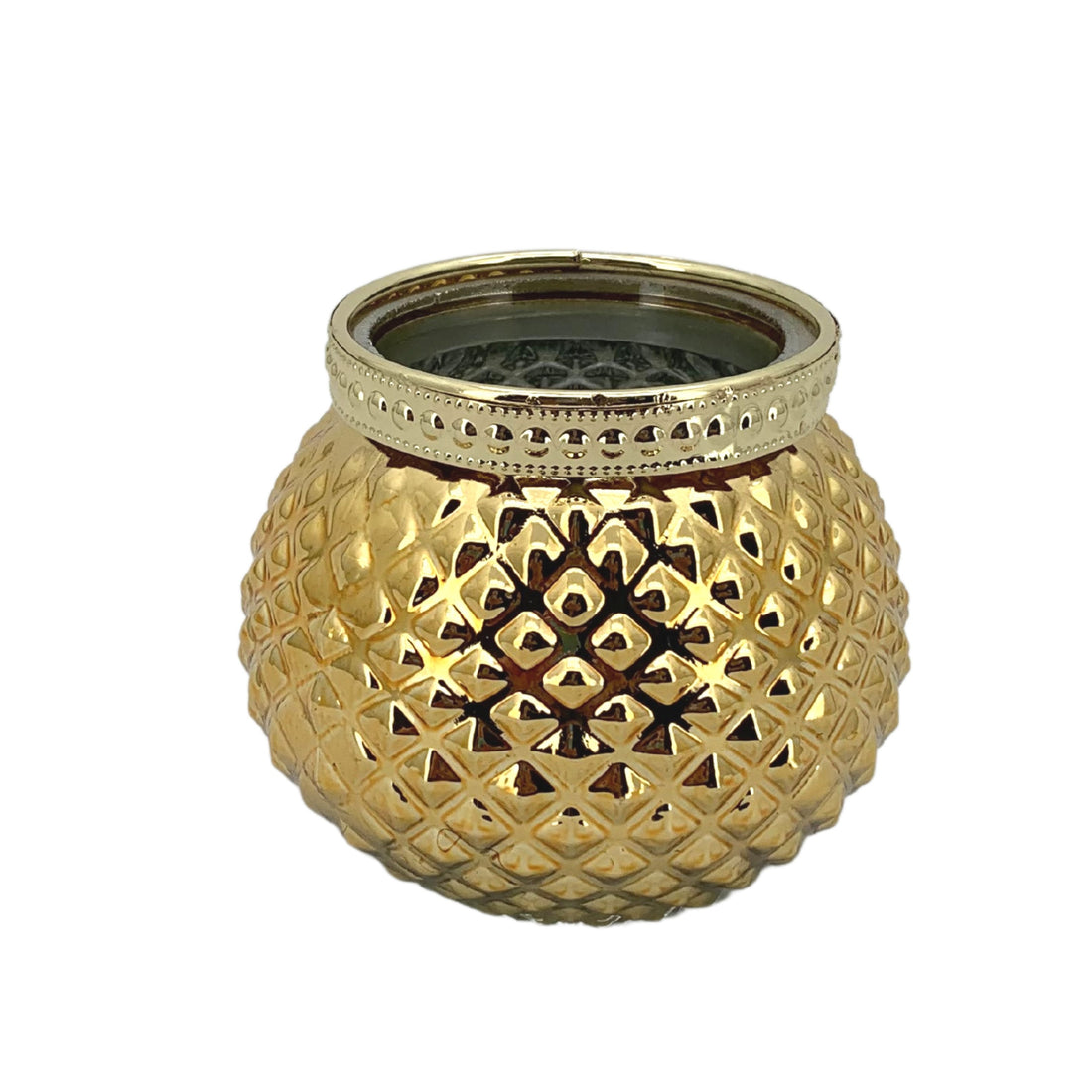 Bougeoir Sphère Vimin Box D 8 Cm H 10 Cm Doré