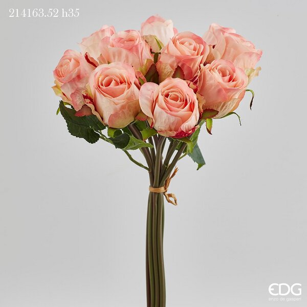 Bouquet de roses EDG Enzo De Gasperi H 35 cm Rose 10 pièces