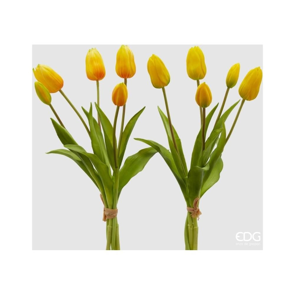 EDG Enzo De Gasperi Bouquet de 5 Tulipes Olis Ass. H 40 cm Jaune 1 pièce