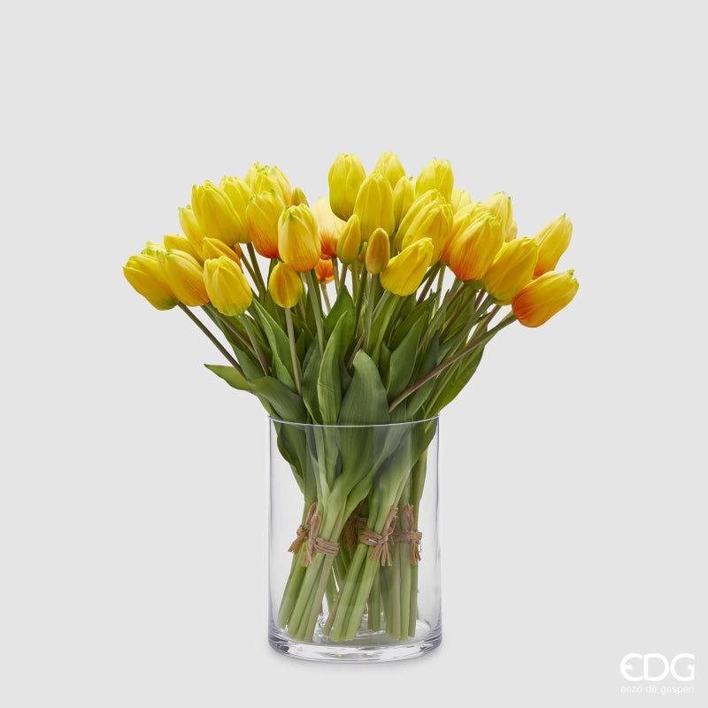 EDG Enzo De Gasperi Bouquet de 5 Tulipes Olis Ass. H 40 cm Jaune 1 pièce