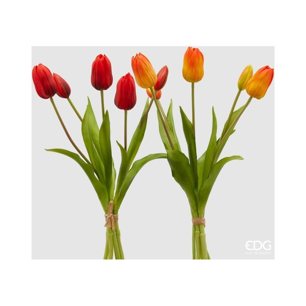 EDG Enzo De Gasperi Bouquet de 5 Tulipes Olis Ass. H 40 cm Orange 1 pièce