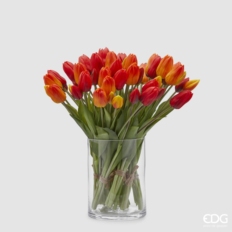 EDG Enzo De Gasperi Bouquet of 5 Tulips Olis Ass. H 40 Cm Orange 1 Pc