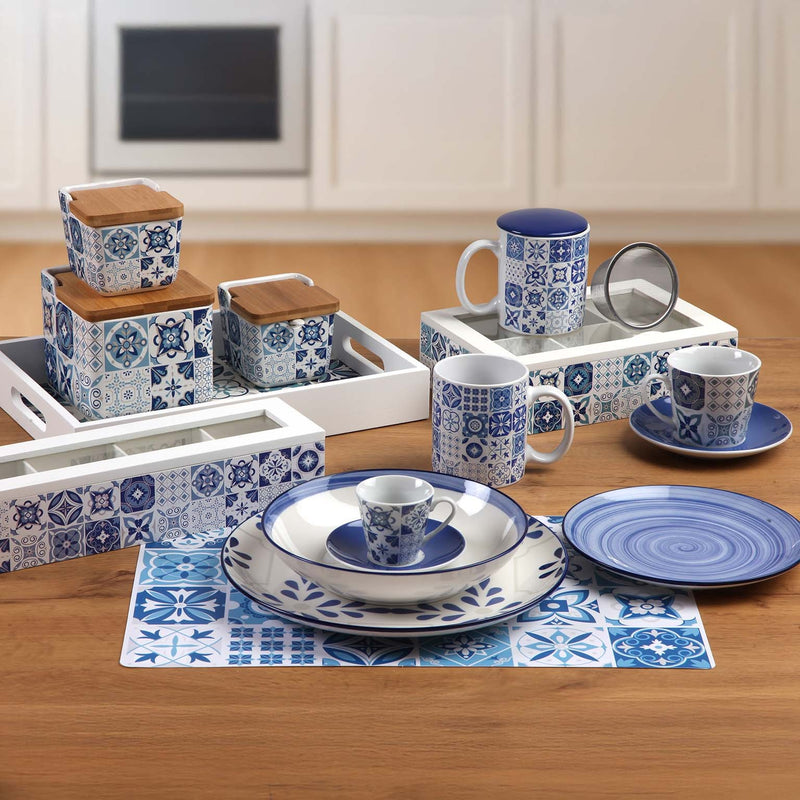 Set de table Versa Azurite Bleu Mat en Polypropylène