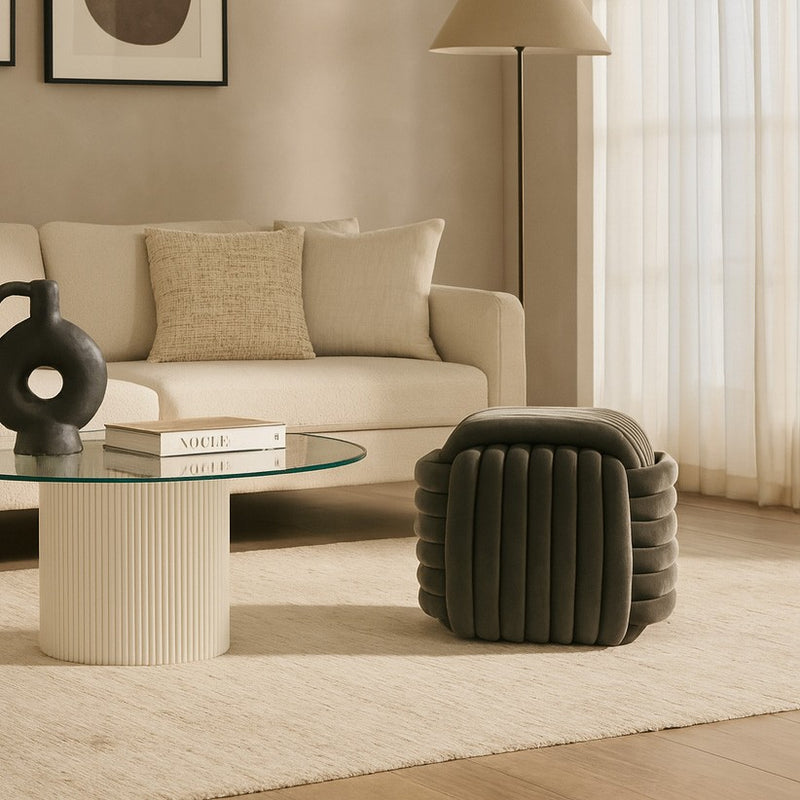 Pouf Carré Gris Foncé