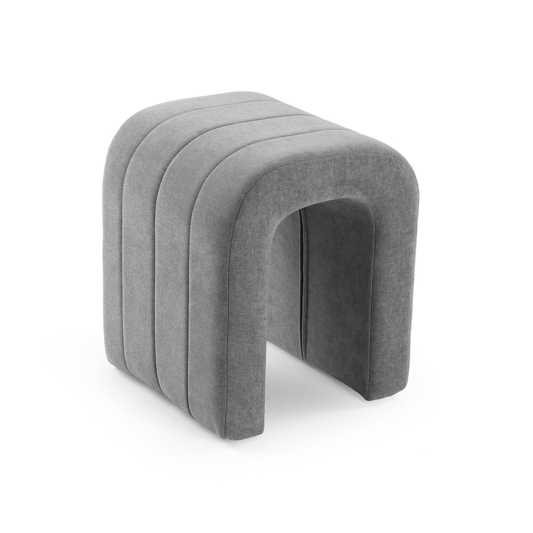 Verse Tabouret Rembourré Gris Clair