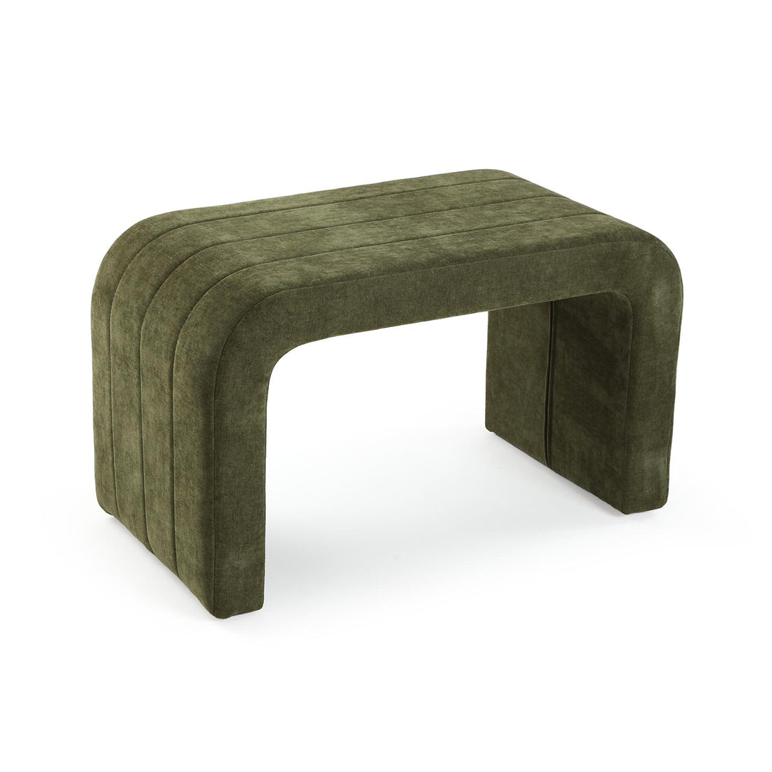 Banc d'appoint rembourré vert