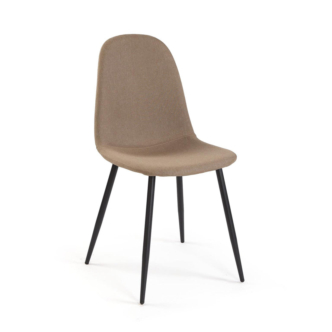 Versa Chaise de Salle à Manger Nora Couleur Camel en Tissu avec Pieds en Métal Noir – Chaise Moderne pour Cuisine et Salon