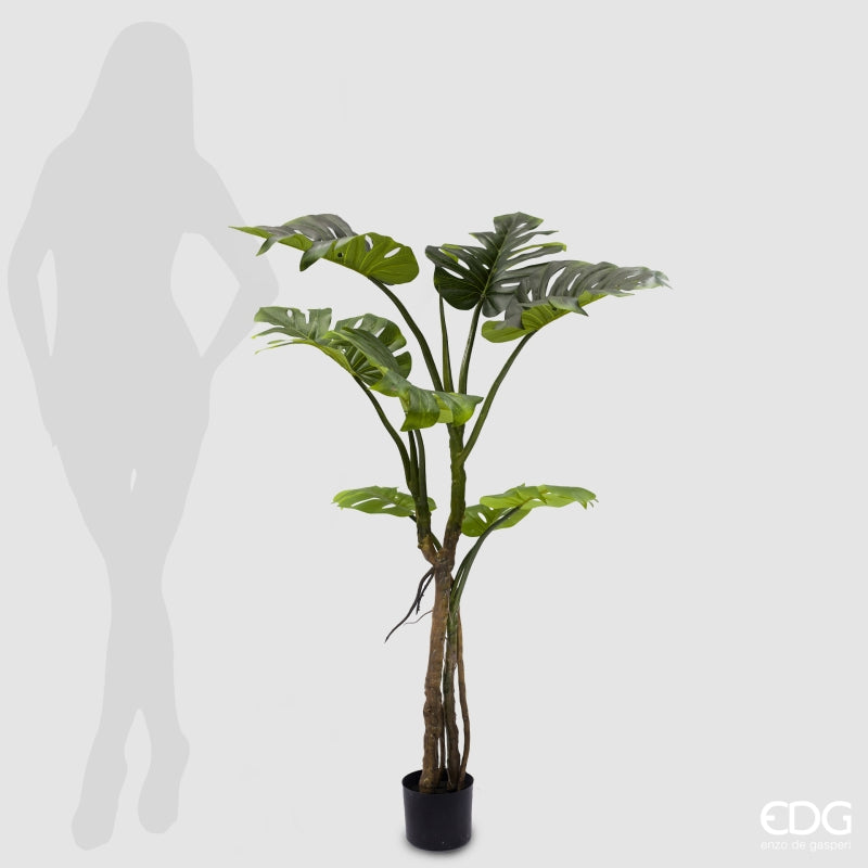 EDG Enzo De Gasperi Monstera Slim avec pot artificiel H 130 cm Vert