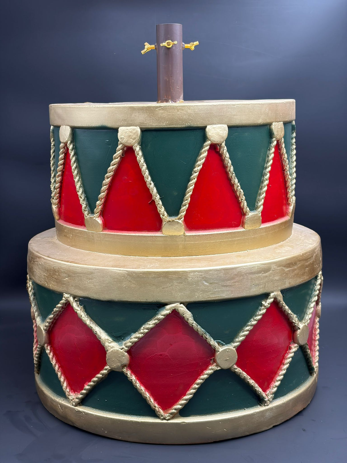 Sapin de Noël décoratif Precious Home Base en forme de tambour superposé, en polyrésine, 50 x 50 x 45 cm