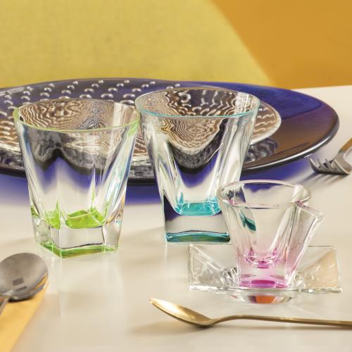 RCR Cristalleria Italiana Fusion Set of 6 Colored Liquor Glasses