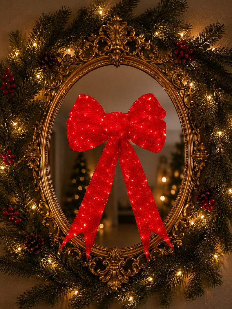 Bonturi Casa LIGHT BOW RED di Natale 210cm 368 LED