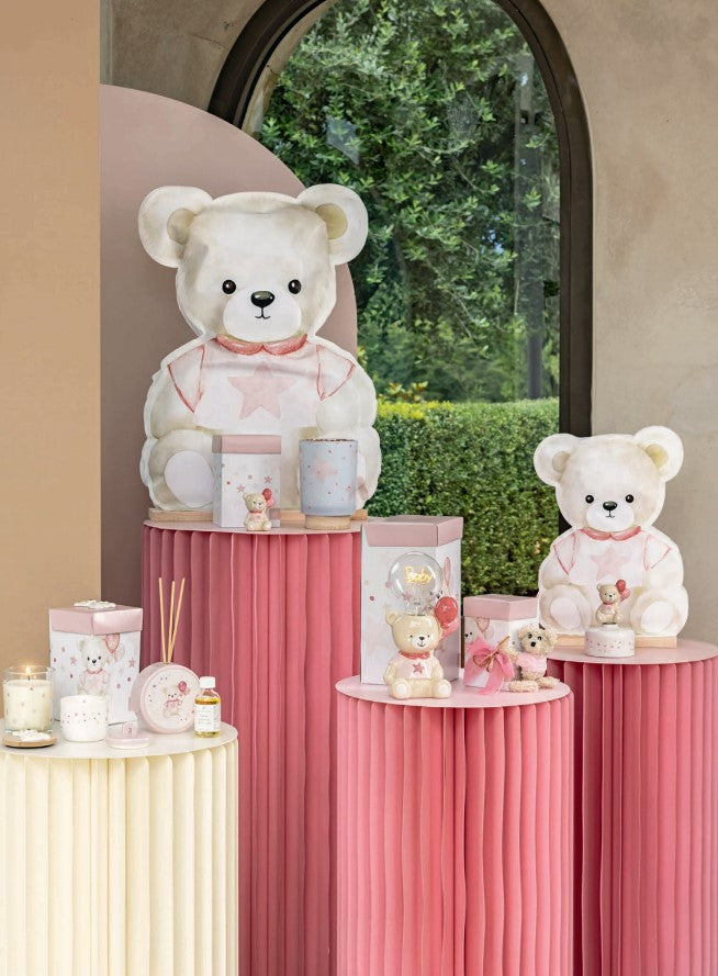 Aimants ours en peluche étoile rose Cupido&Co. H 53 cm, 12 pièces