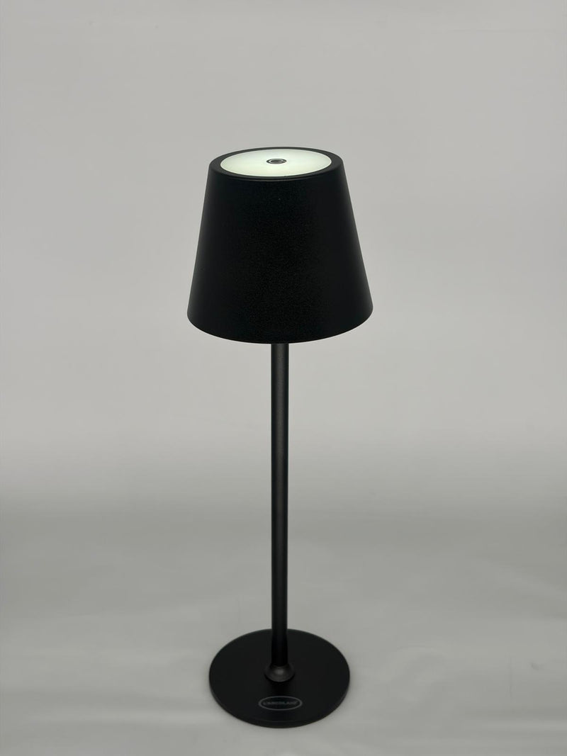 L'Arcolaio Lampe LED Tactile Rechargeable H 38 Cm 10 x 10 Cm IP54 Round Pro Noire