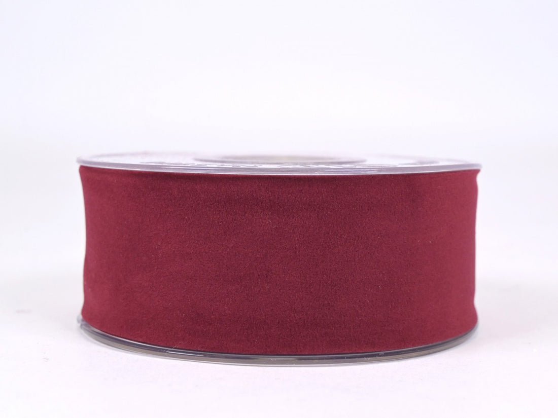 Piovaccari Ruban de Noël Double Velvet Bordeaux 40 mm x 7 m – Ruban décoratif en velours pour sapin de Noël, nœuds et paquets cadeaux