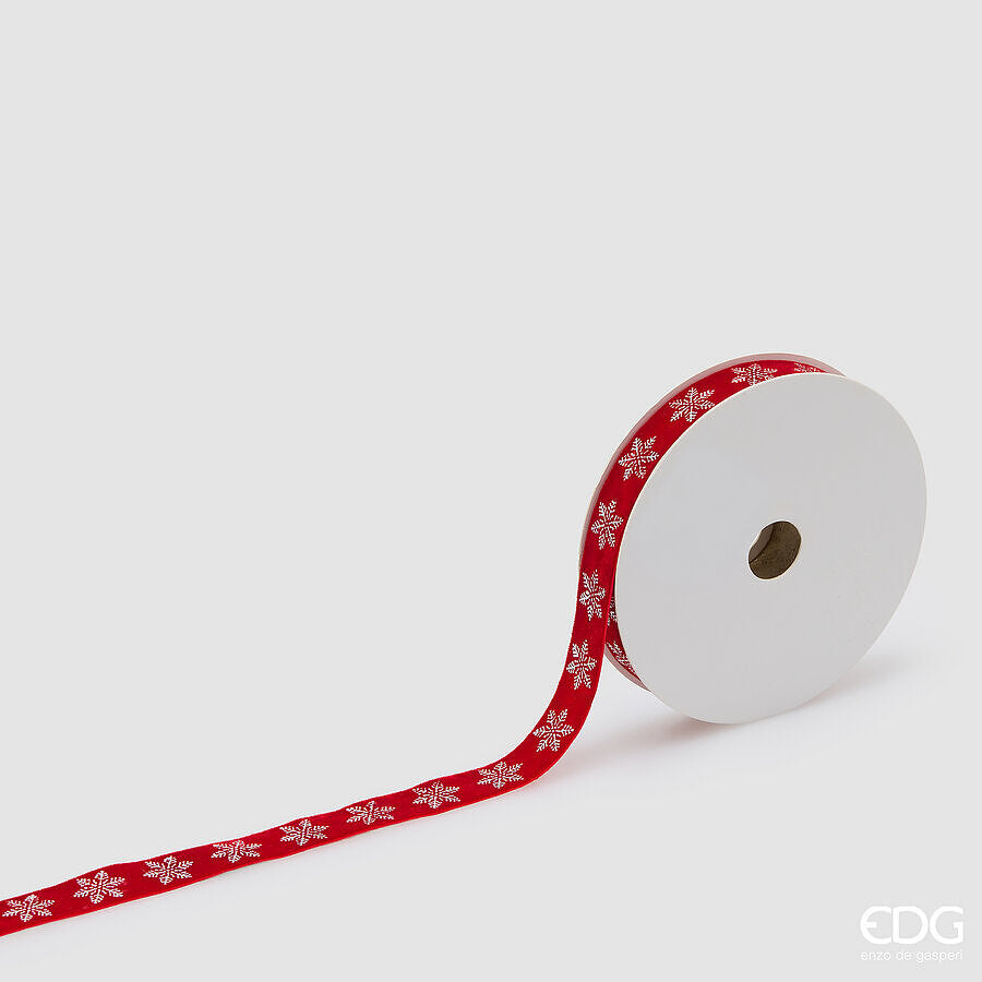 EDG Enzo De Gasperi Ruban Flocon de Neige Red Mix 1,8 cm x 10 m – Décoration de Noël