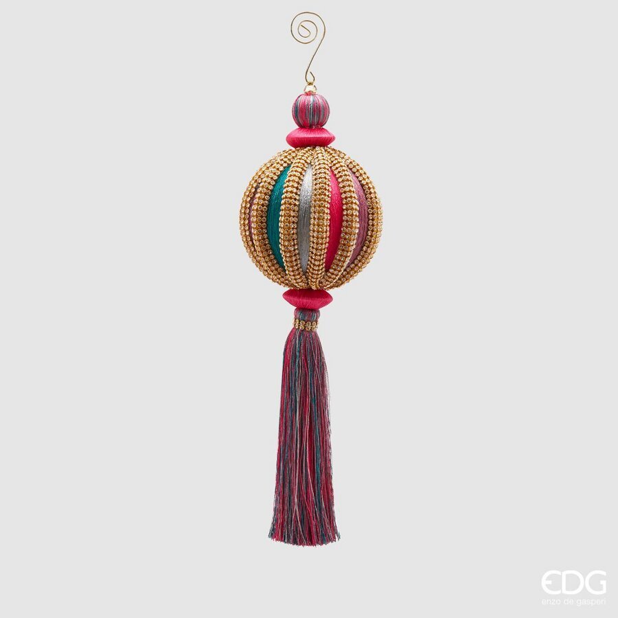 Boule de Noël Meridia en soie zircone EDG Enzo De Gasperi H32 D10 Multicolore