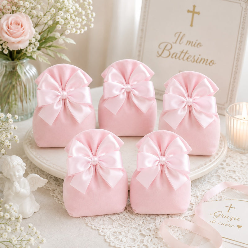 Créations pour Enzo Sachet Ballottin Colorado 13X11 Cm Porte-Bonbons Rose Lot 10 Pcs