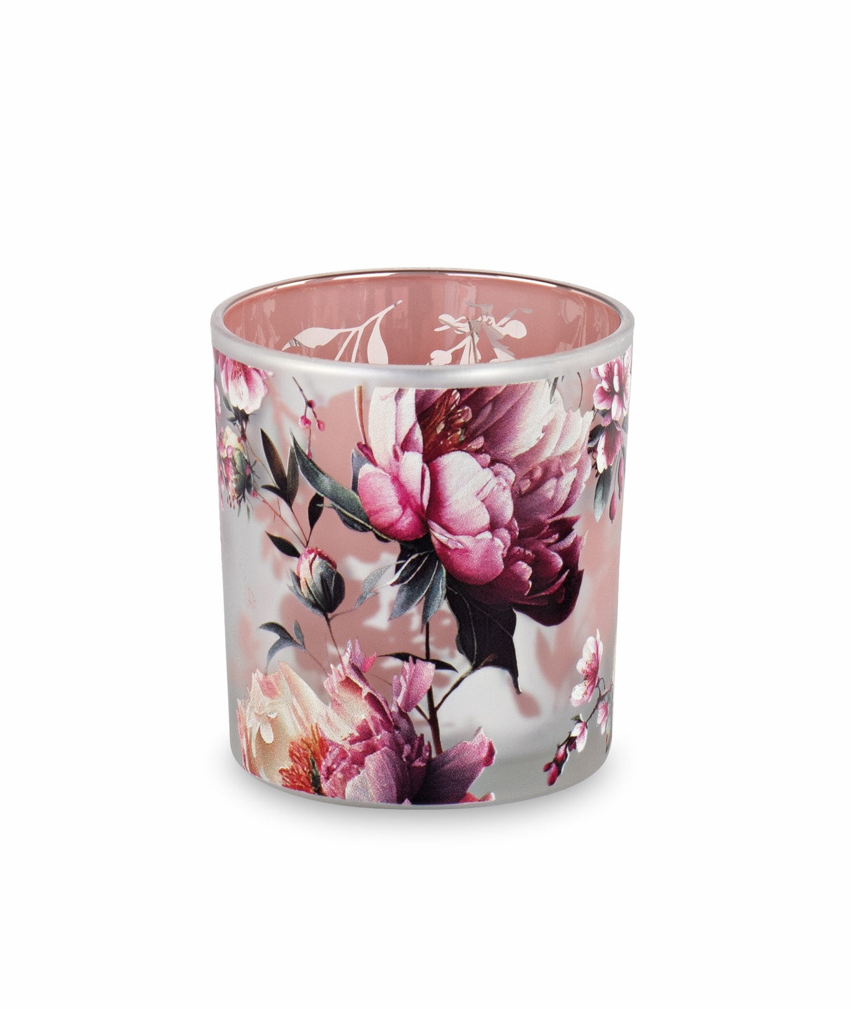 Bougeoir en verre Hanami ton sur ton H 150 mm P 150 mm