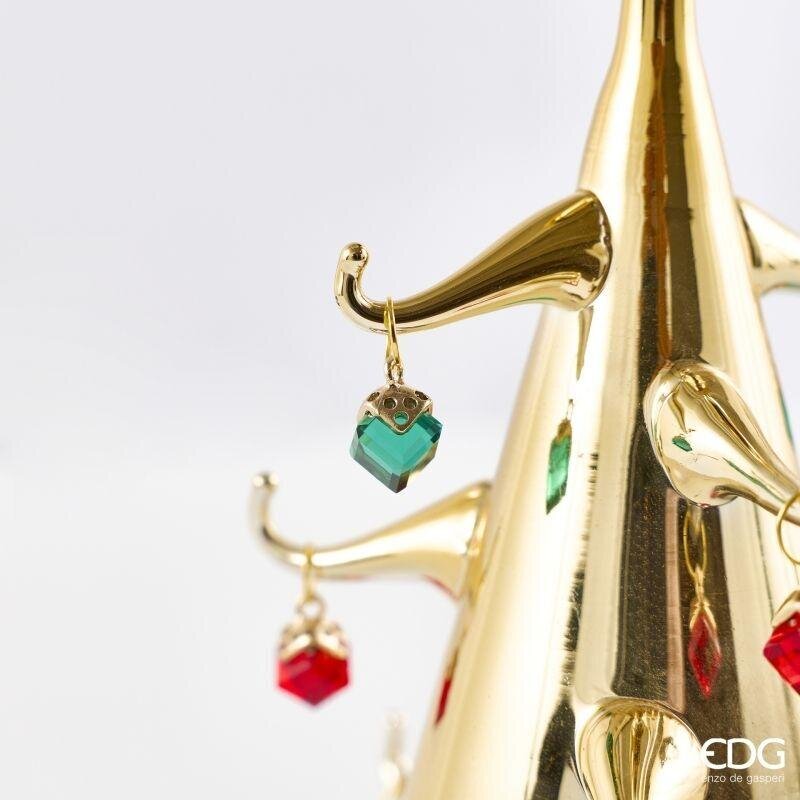 EDG Enzo De Gasperi Portacandela Pino con Gemme Gold H22 cm – Decorazione di Natale