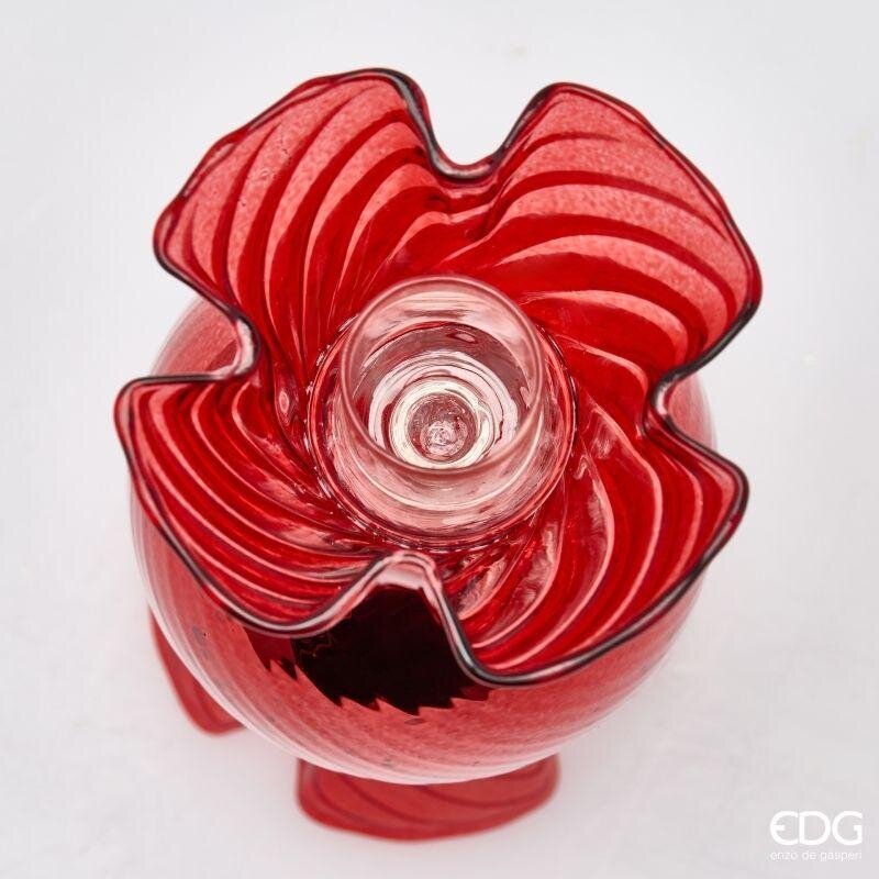 EDG Enzo De Gasperi Bougeoir Caramel Rouge H16 Ø8 cm – Décoration de Noël