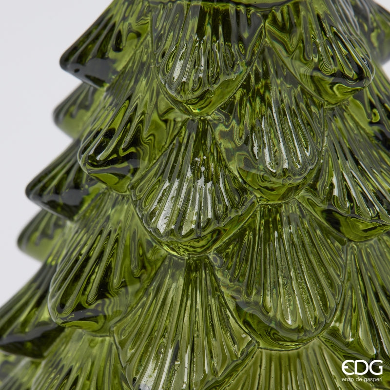 EDG Enzo De Gasperi Photophore Pino Dark Green H14 Ø12 cm – Décoration de Noël