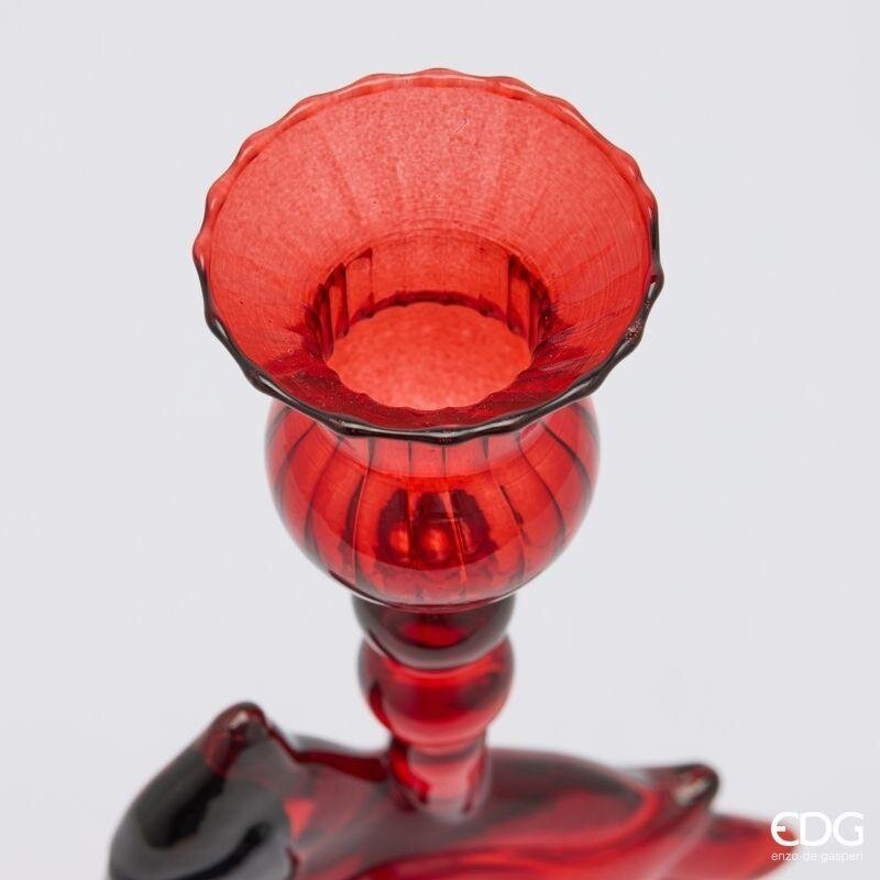 EDG Enzo De Gasperi Portacandela Cardinale Rosso H23 Ø8,5 cm – Decorazione di Natale