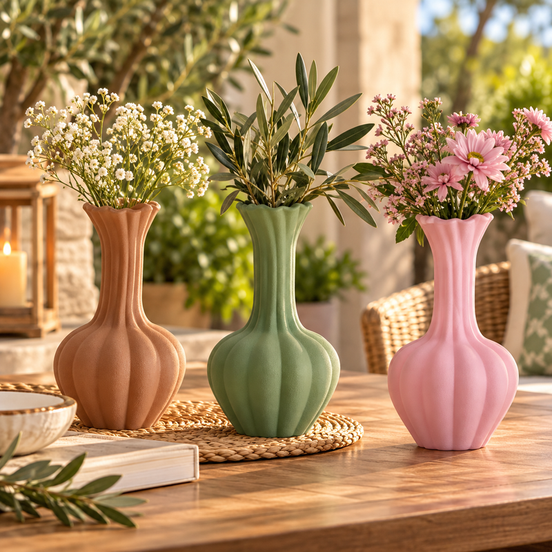 Ad Trend Vaso Decorativo in Vetro Ø 17 x H 32 cm – Vaso per Fiori e Arredo Casa, Modelli Assortiti 1 Pz