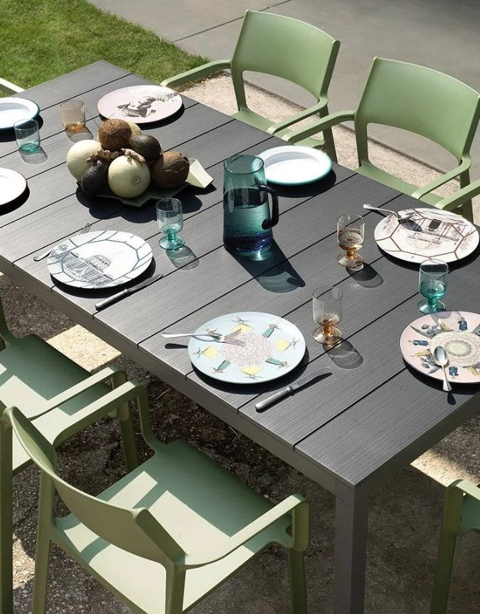 nardi nardi tavolo rio 210 extensible 210 280 x 100 cm h 76 cm alluminio bianco