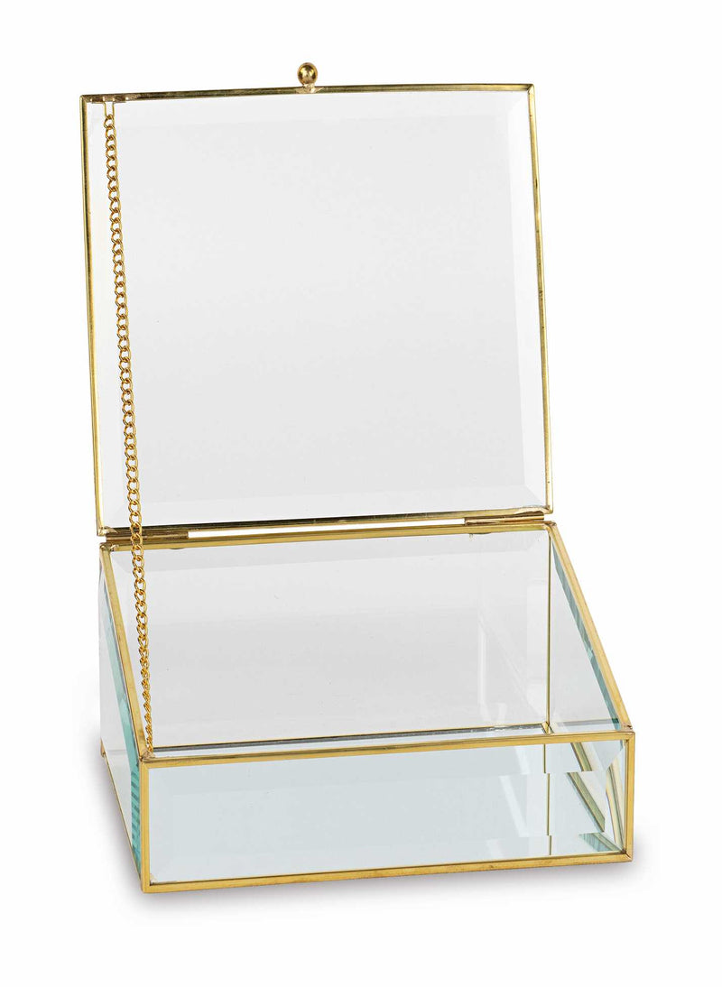 Cupido&Co. Lot de 2 boîtes inclinées 180 x 120 x H 75 mm 240 x 170 x H 105 mm Verre doré