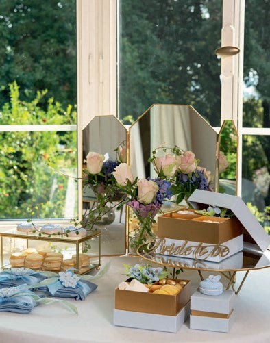 Cupid & Co. Lot de 2 boîtes inclinées 180 x 120 x H 75 mm 240 x 170 x H 105 mm Verre doré