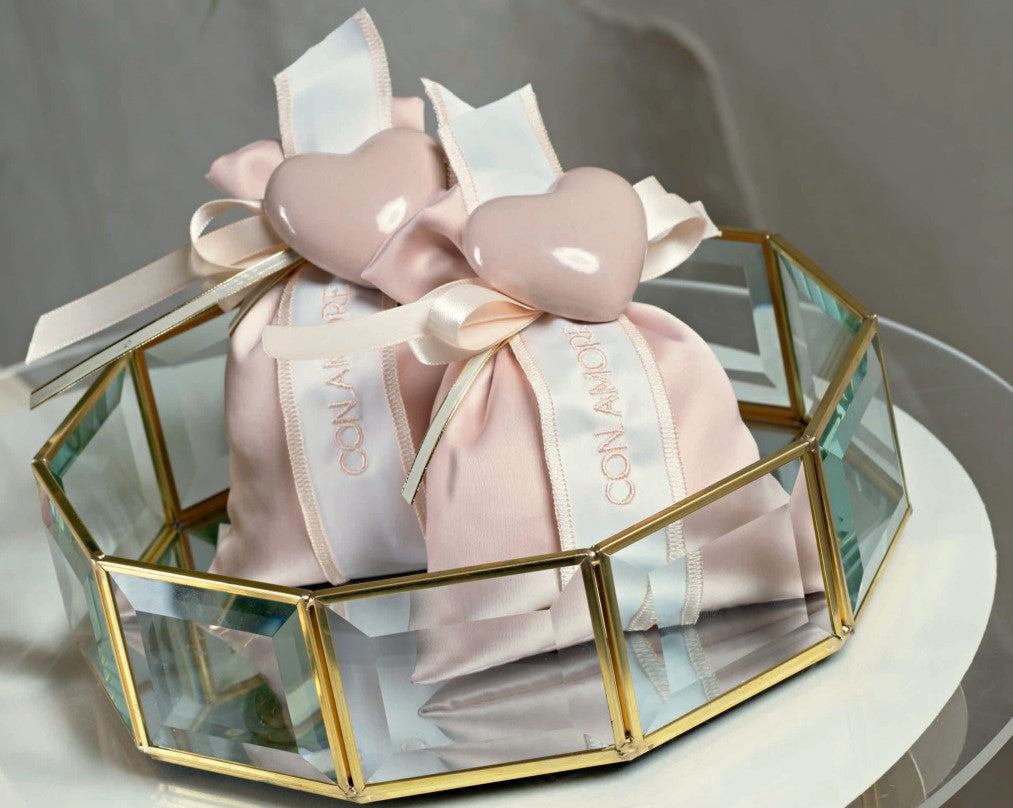 Cupid & Co. Set 2 Plateaux D 205 Mm H 50 Mm D 270 Mm H 65 Mm Miroir Doré