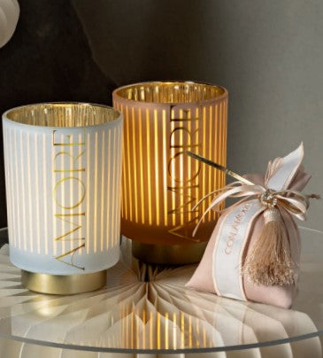 Lampe Love Cupid & Co. D 100 mm H 140 mm Or blanc avec boîte