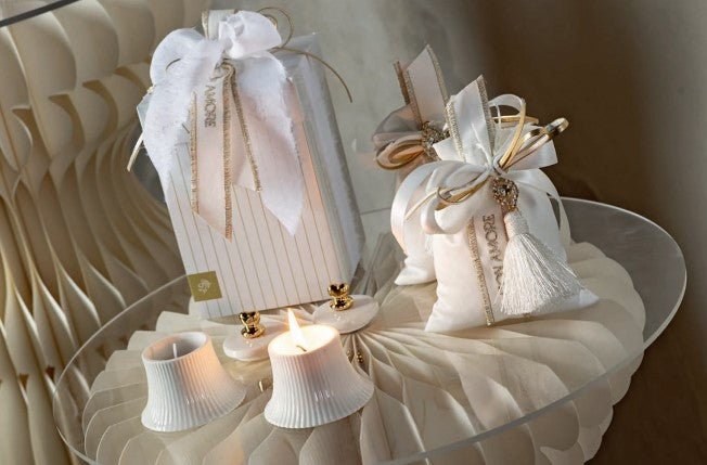 Bougie Plisse Cupido&Co. D 65 cm H 60 cm Blanc avec boîte