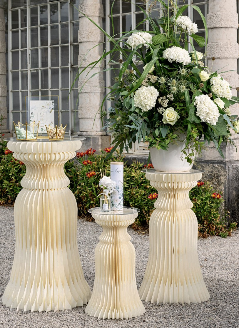 Cupido&Co. Folding Paper Cylinder with Tray D 350 Mm H 600 Mm Beige