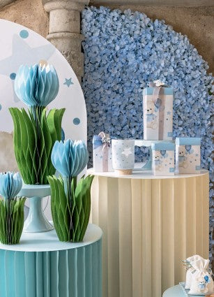 Cupido&Co. Folding Paper Cylinder with Tray D 450 Mm H 800 Mm Light Blue