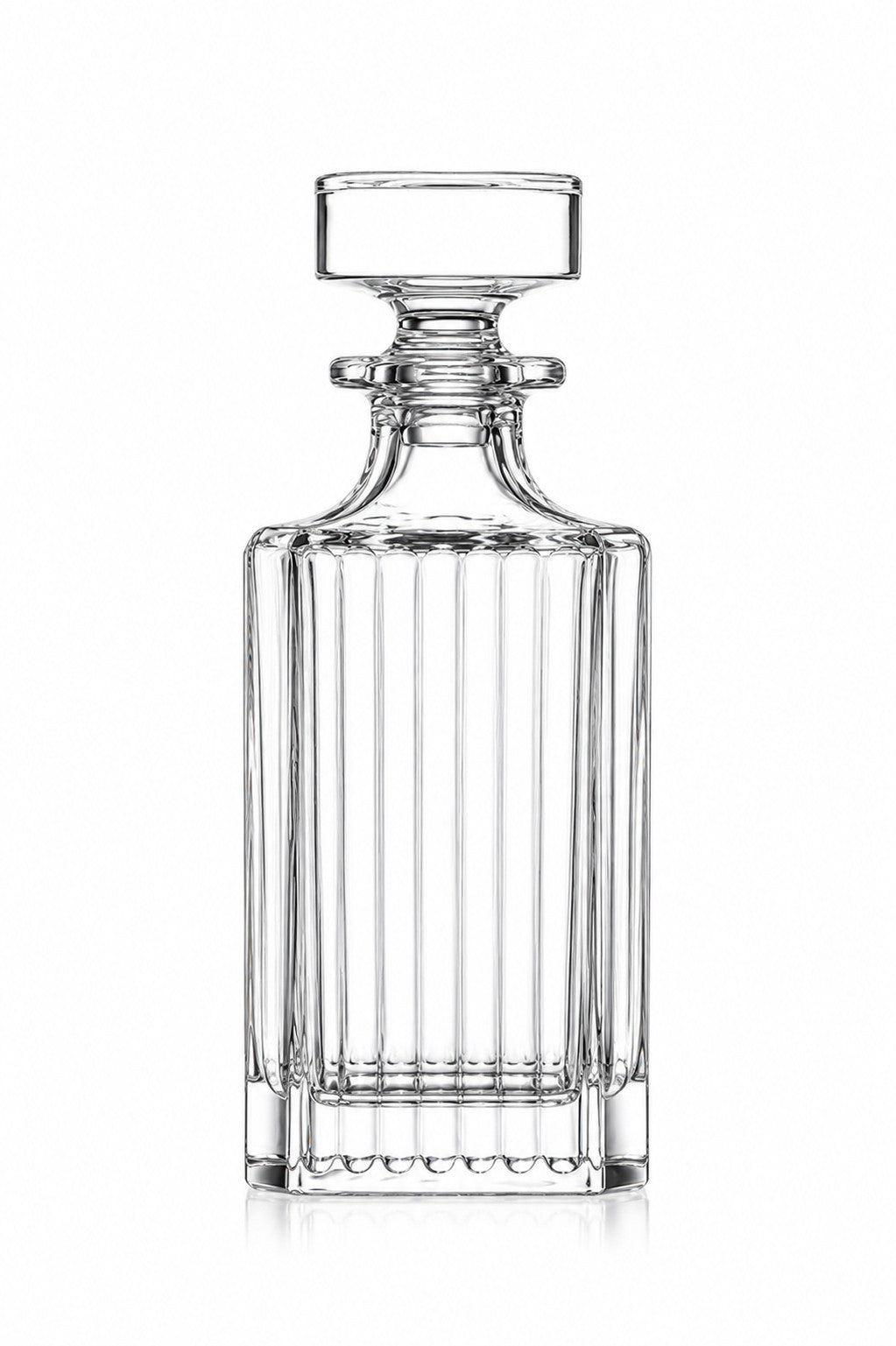 RCR Cristalleria Italiana Timeless - Bouteille carrée avec bouchon carré en verre