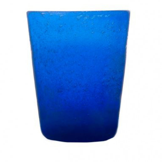 Zani Serafino Gobelet à eau Tumbler bleu 30cl, Pâte de verre fait main